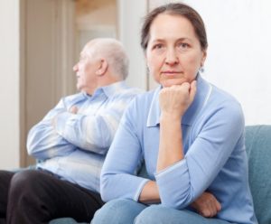 elder couple in a conflict